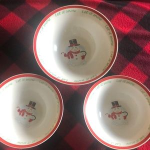 Let It Snow Christmas bowls